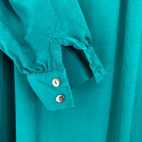 Emerald green vintage Joane Char silk dress - Picture 6 of 9